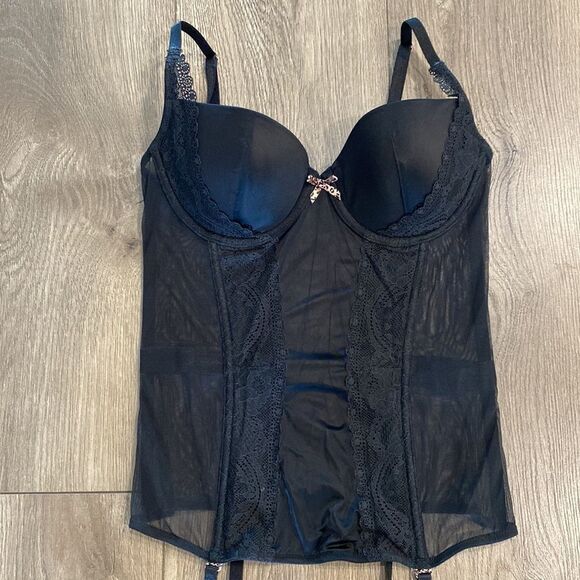 Victoria’s Secret 2011 Black Garter Corset Slip Size 36B - Picture 5 of 12